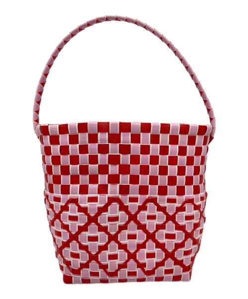 MARNI（マルニ）MARNI (マルニ) MARKET POD BASKET マーケットポッドバスケット　ハンドバッグ レッド×ピンク サイズ:実寸参照の古着・服飾アイテム