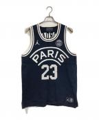 JORDAN×Paris Saint-Germainジョーダン×パリサンジェルマン）の古着「ニットタンクトップ　ストリート バスケットボール ユニフォーム ノースリーブ サマーニット」｜ブラック
