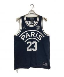 JORDAN×Paris Saint-Germain（ジョーダン×パリサンジェルマン）の古着「ニットタンクトップ　ストリート バスケットボール ユニフォーム ノースリーブ サマーニット」｜ブラック