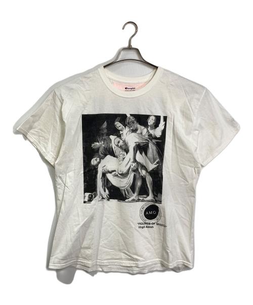 Virgil Abloh（ヴァージル・アブロー）Virgil Abloh (ヴァージル・アブロー) Champion (チャンピオン) MCA (エムシーエー) プリントTシャツ　半袖カットソー　Tシャツ　Tee ホワイト サイズ: XLの古着・服飾アイテム