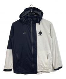 SOPH.×F.C.R.B.（ソフ×エフシーレアルブリストル）の古着「WARM UP JACKET ナイロンパーカー　ウォームアップジャケット　アウター　ライトアウター　スポーツ　アウトドア」｜ブラック×ホワイト