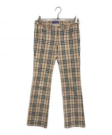 BURBERRY BLUE LABEL（バーバリー ブルー レーベル）の古着「ノバチェックパンツ　総柄　日本製」｜ベージュ