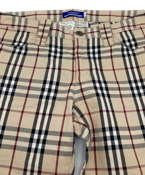 BURBERRY BLUE LABEL（バーバリー ブルー レーベル）BURBERRY BLUE LABEL (バーバリー ブルー レーベル) ノバチェックパンツ　総柄　日本製 ベージュ サイズ:38の古着・服飾アイテム