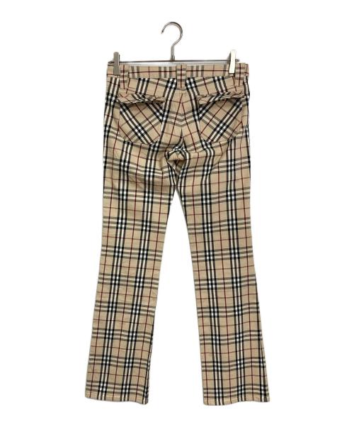 BURBERRY BLUE LABEL（バーバリー ブルー レーベル）BURBERRY BLUE LABEL (バーバリー ブルー レーベル) ノバチェックパンツ　総柄　日本製 ベージュ サイズ:38の古着・服飾アイテム