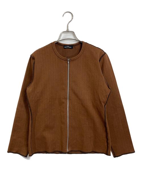 tricot COMME des GARCONS（トリココムデギャルソン）tricot COMME des GARCONS (トリココムデギャルソン) インサイドアウトジップカーディガン ブラウン サイズ:実寸参照の古着・服飾アイテム
