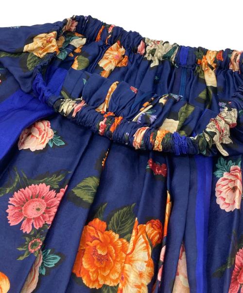 COMME des GARCONS（コムデギャルソン）COMME des GARCONS (コムデギャルソン) 花柄シルクスカート ネイビー サイズ:実寸参照の古着・服飾アイテム