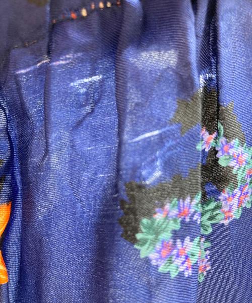 COMME des GARCONS（コムデギャルソン）COMME des GARCONS (コムデギャルソン) 花柄シルクスカート ネイビー サイズ:実寸参照の古着・服飾アイテム