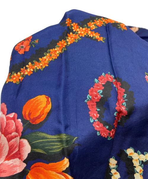 COMME des GARCONS（コムデギャルソン）COMME des GARCONS (コムデギャルソン) 花柄シルクスカート ネイビー サイズ:実寸参照の古着・服飾アイテム