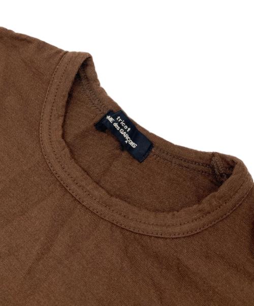 tricot COMME des GARCONS（トリココムデギャルソン）tricot COMME des GARCONS (トリココムデギャルソン) Patchwork Tee ミニT ウールT ブラウン サイズ:実寸参照の古着・服飾アイテム