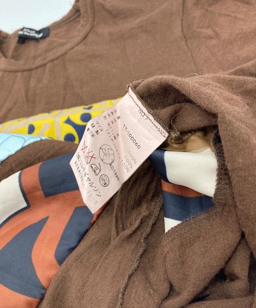 tricot COMME des GARCONS（トリココムデギャルソン）tricot COMME des GARCONS (トリココムデギャルソン) Patchwork Tee ミニT ウールT ブラウン サイズ:実寸参照の古着・服飾アイテム