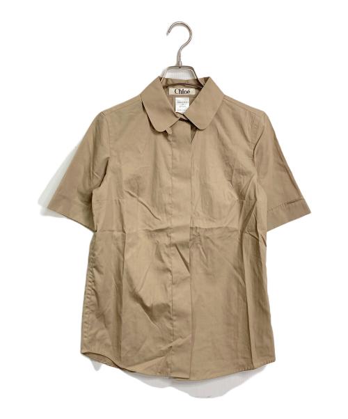 Chloe（クロエ）Chloe (クロエ) 丸襟比翼シャツ　コットンシャツ ベージュ サイズ:38の古着・服飾アイテム