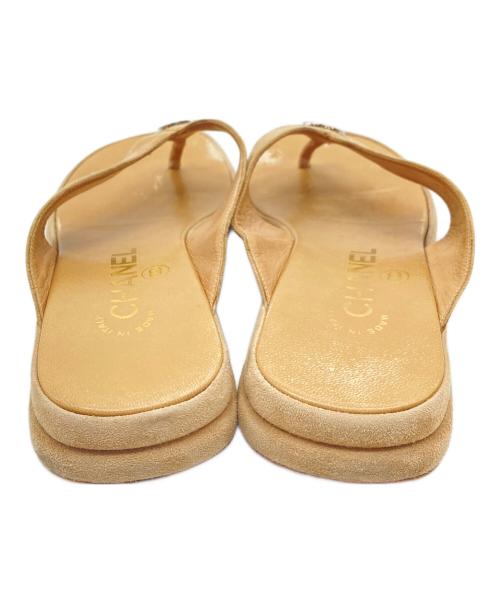 CHANEL（シャネル）CHANEL (シャネル) トングサンダル　イタリア ベージュ サイズ:実寸参照の古着・服飾アイテム