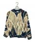 Coogi（クージー）の古着「【古着】3Ｄニット　総柄ニット　オーストラリア製」｜ベージュ×ネイビー