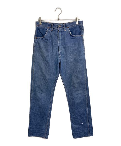 ヴィンテージパンツ（ヴィンテージパンツ）ヴィンテージパンツ (ヴィンテージパンツ) 【古着】オークリーフボタン ヴィンテージデニムパンツ インディゴ サイズ:実寸参照の古着・服飾アイテム