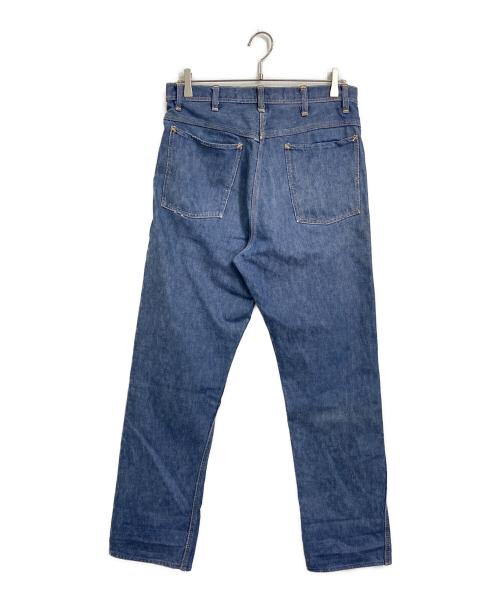 ヴィンテージパンツ（ヴィンテージパンツ）ヴィンテージパンツ (ヴィンテージパンツ) 【古着】オークリーフボタン ヴィンテージデニムパンツ インディゴ サイズ:実寸参照の古着・服飾アイテム
