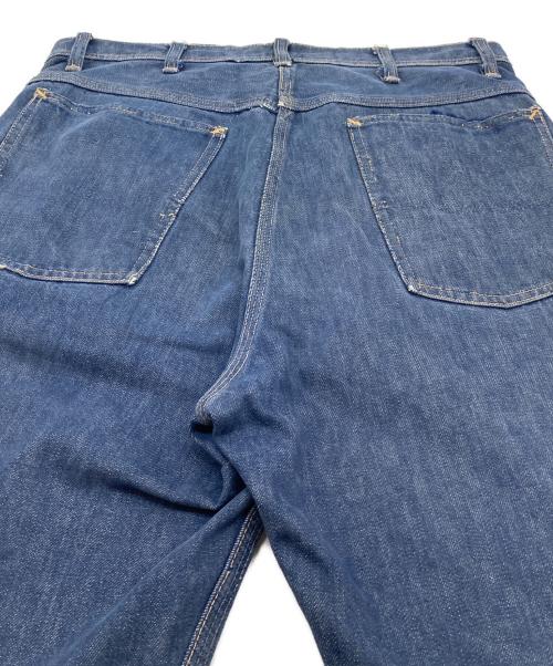 ヴィンテージパンツ（ヴィンテージパンツ）ヴィンテージパンツ (ヴィンテージパンツ) 【古着】オークリーフボタン ヴィンテージデニムパンツ インディゴ サイズ:実寸参照の古着・服飾アイテム