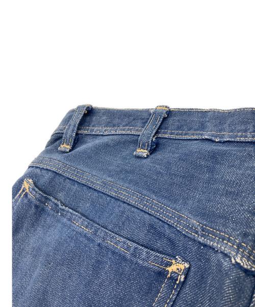 ヴィンテージパンツ（ヴィンテージパンツ）ヴィンテージパンツ (ヴィンテージパンツ) 【古着】オークリーフボタン ヴィンテージデニムパンツ インディゴ サイズ:実寸参照の古着・服飾アイテム