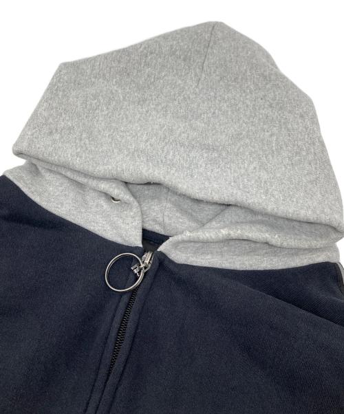 BALENCIAGA（バレンシアガ）BALENCIAGA (バレンシアガ) Stripe Patched フード ジップアップ Hoodie ネイビー×ブラック サイズ:Sの古着・服飾アイテム