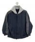 BALENCIAGA（バレンシアガ）の古着「Stripe Patched フード ジップアップ Hoodie」｜ネイビー×ブラック