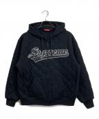 SUPREMEシュプリーム）の古着「QUILTED ZIP UP HOODED ジップパーカー　25FW」｜ブラック