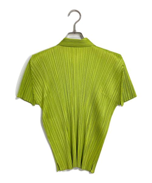 PLEATS PLEASE（プリーツプリーズ）PLEATS PLEASE (プリーツプリーズ) プリーツポロシャツ　日本製 黄緑 サイズ:3の古着・服飾アイテム