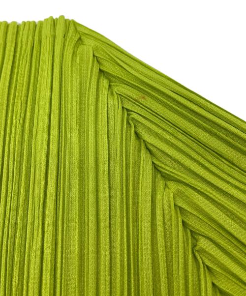 PLEATS PLEASE（プリーツプリーズ）PLEATS PLEASE (プリーツプリーズ) プリーツポロシャツ　日本製 黄緑 サイズ:3の古着・服飾アイテム