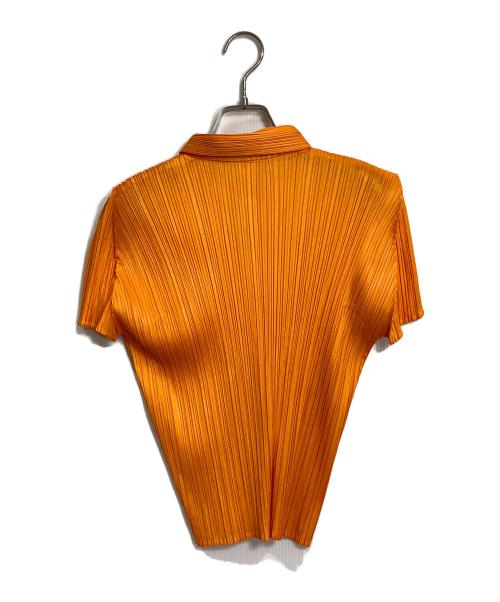 PLEATS PLEASE（プリーツプリーズ）PLEATS PLEASE (プリーツプリーズ) プリーツポロシャツ　日本製 オレンジ サイズ:3の古着・服飾アイテム