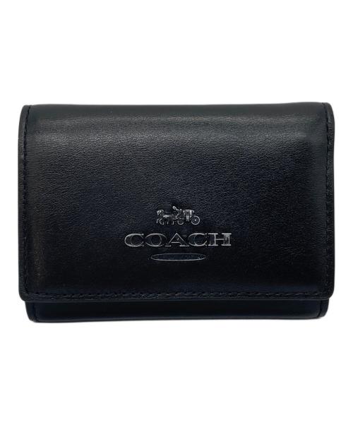 COACH（コーチ）COACH (コーチ) マイクロ ウォレット　ミニ財布　レザー財布 ブラック サイズ:実寸参照の古着・服飾アイテム