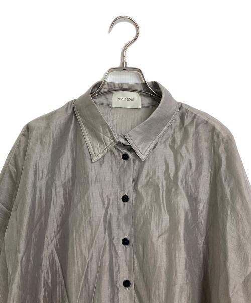 SEVEN SENSE（セブン センス）SEVEN SENSE (セブン センス) 洗える！シルクバックロングシャツ グレー サイズ:FREEの古着・服飾アイテム