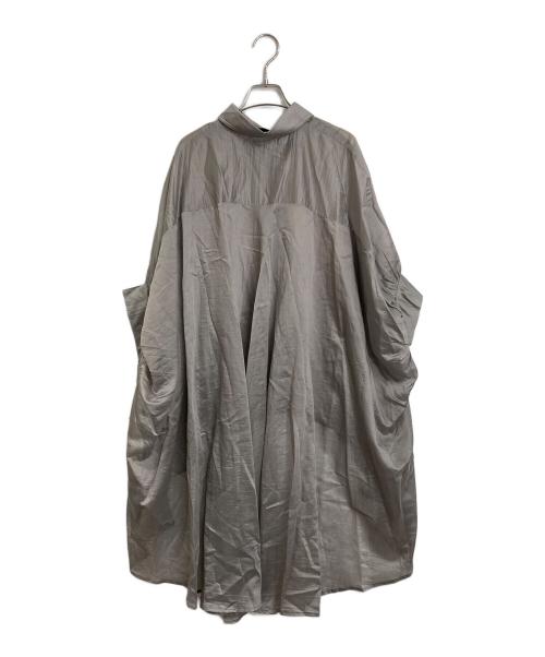 SEVEN SENSE（セブン センス）SEVEN SENSE (セブン センス) 洗える！シルクバックロングシャツ グレー サイズ:FREEの古着・服飾アイテム