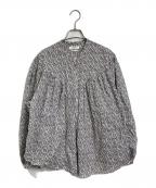 ISABEL MARANT ETOILEイザベルマランエトワール）の古着「スタンドカラーギャザーブラウス」｜ホワイト×ブラック