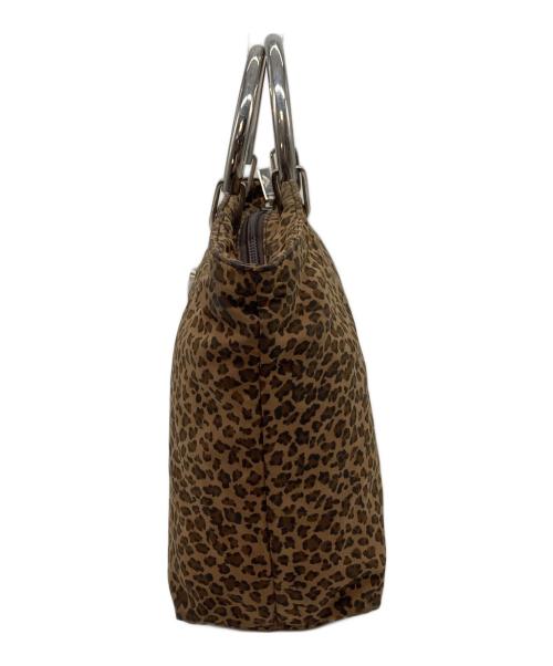 BOTTEGA VENETA（ボッテガベネタ）BOTTEGA VENETA (ボッテガベネタ) メタルハンドル レオパードミニ ハンドバッグ ブラウン サイズ:実寸参照の古着・服飾アイテム