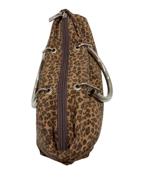 BOTTEGA VENETA（ボッテガベネタ）BOTTEGA VENETA (ボッテガベネタ) メタルハンドル レオパードミニ ハンドバッグ ブラウン サイズ:実寸参照の古着・服飾アイテム