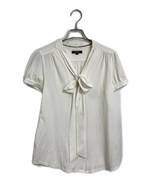 BURBERRY（バーバリー）BURBERRY (バーバリー) ボウタイブラウス　半袖ブラウス　日本製 ホワイト サイズ:1の古着・服飾アイテム