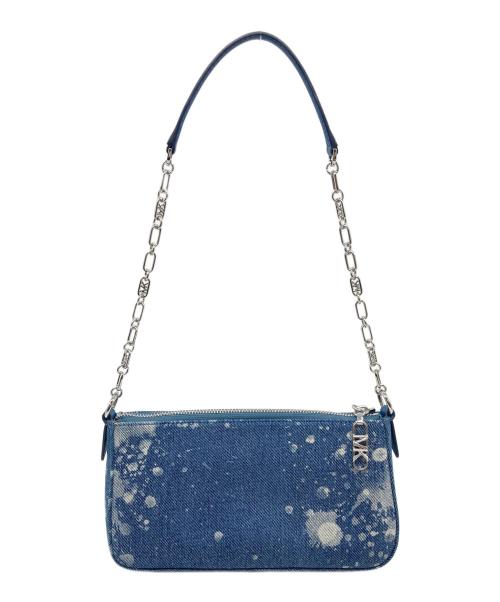MICHAEL KORS（マイケルコース）MICHAEL KORS (マイケル・コース) Empire Chain Pouchette/デニムチェーンポシェット ブルー サイズ:実寸参照の古着・服飾アイテム