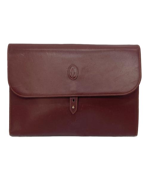 must de cartier（マストドゥカルティエ）Must de Cartier (マストドゥカルティエ) クラッチバッグ　 レッド サイズ:実寸参照の古着・服飾アイテム