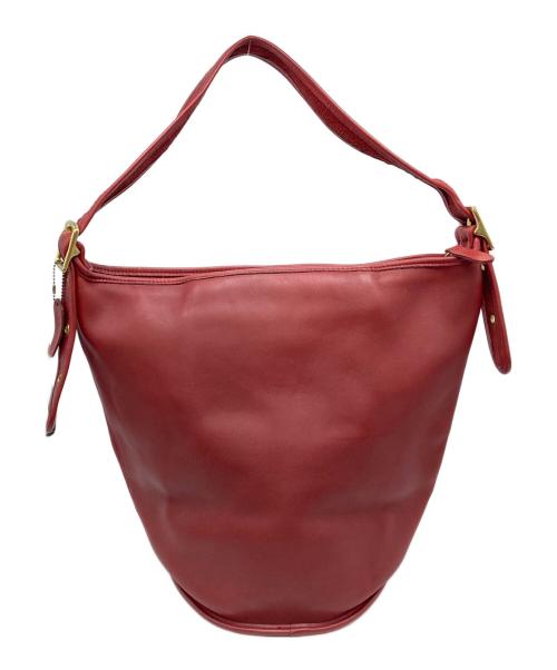COACH（コーチ）COACH (コーチ) バケツレザーショルダーバッグ レッド サイズ:実寸参照の古着・服飾アイテム