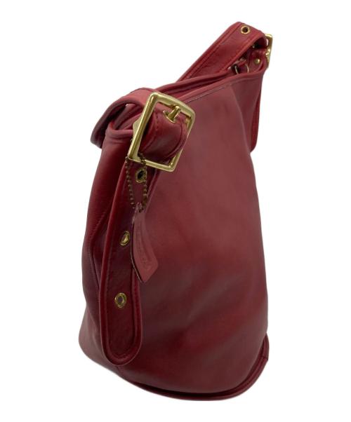 COACH（コーチ）COACH (コーチ) バケツレザーショルダーバッグ レッド サイズ:実寸参照の古着・服飾アイテム
