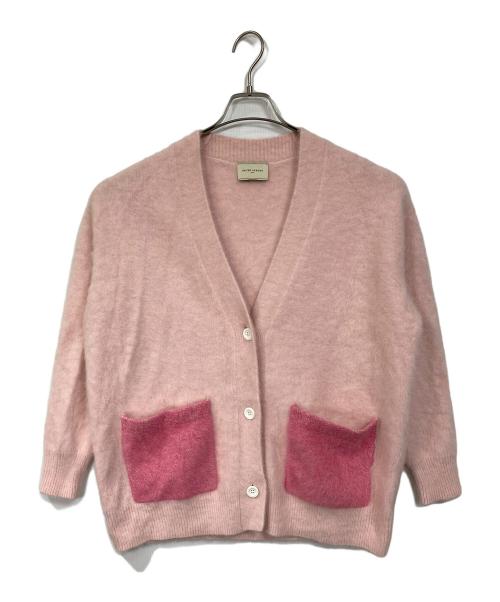 UNITED ARROWS（ユナイテッドアローズ）UNITED ARROWS (ユナイテッドアローズ) フォックスカシミヤ ポケット カーディガン ピンク サイズ:実寸参照の古着・服飾アイテム