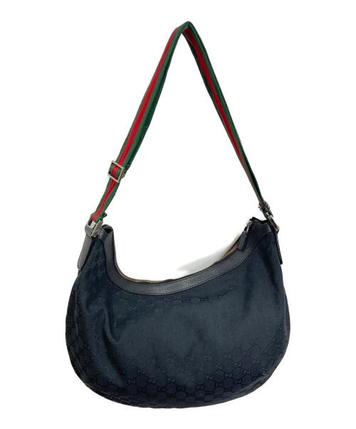 GUCCI（グッチ）GUCCI (グッチ) GGキャンバス  ショルダーバッグ　シェリーライン　イタリア製 ブラック サイズ:実寸参照の古着・服飾アイテム