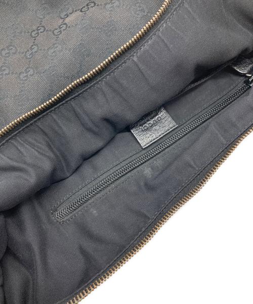 GUCCI（グッチ）GUCCI (グッチ) GGキャンバス  ショルダーバッグ　シェリーライン　イタリア製 ブラック サイズ:実寸参照の古着・服飾アイテム