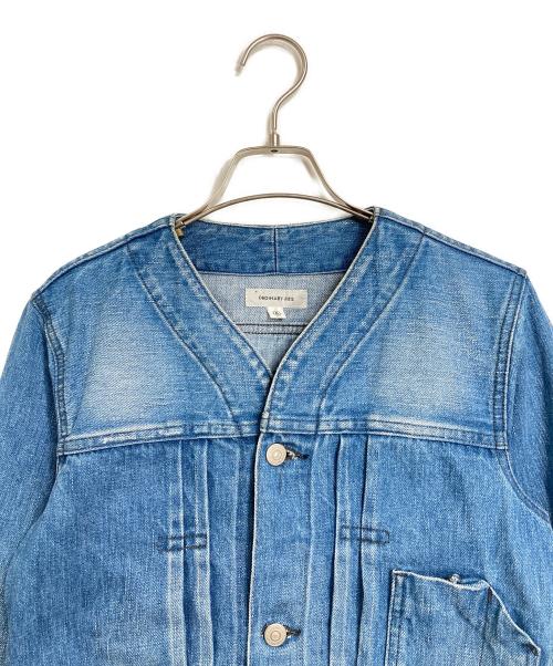 ordinary fits（オーディナリーフィッツ）Ordinary fits (オーディナリーフィッツ) 1st ノーカラーデニムジャケット ブルーの古着・服飾アイテム