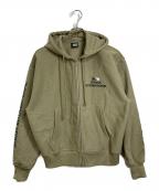 stussyステューシー）の古着「international ジップアップパーカー」｜カーキ