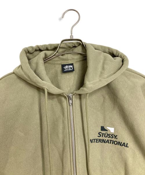 stussy（ステューシー）stussy (ステューシー) international ジップアップパーカー カーキ サイズ:Sの古着・服飾アイテム