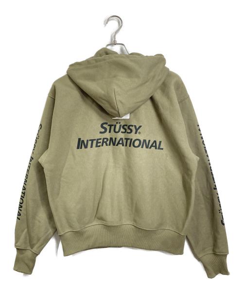 stussy（ステューシー）stussy (ステューシー) international ジップアップパーカー カーキ サイズ:Sの古着・服飾アイテム