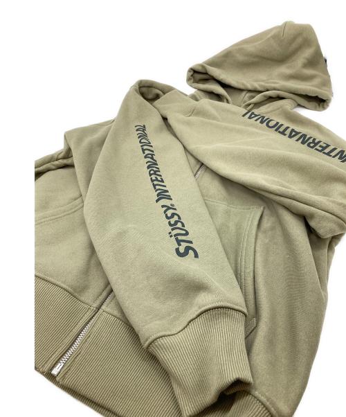 stussy（ステューシー）stussy (ステューシー) international ジップアップパーカー カーキ サイズ:Sの古着・服飾アイテム