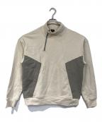 G-STAR RAWジースターロゥ）の古着「Fabric Mix Half Zip Sweater ファブリックミックスハーフジップスウェット スウェット」｜ベージュ