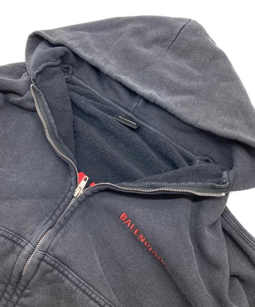 BALENCIAGA（バレンシアガ）BALENCIAGA (バレンシアガ) クロップドジップアップパーカー　ジップパーカー　フーディ グレー サイズ:Sの古着・服飾アイテム