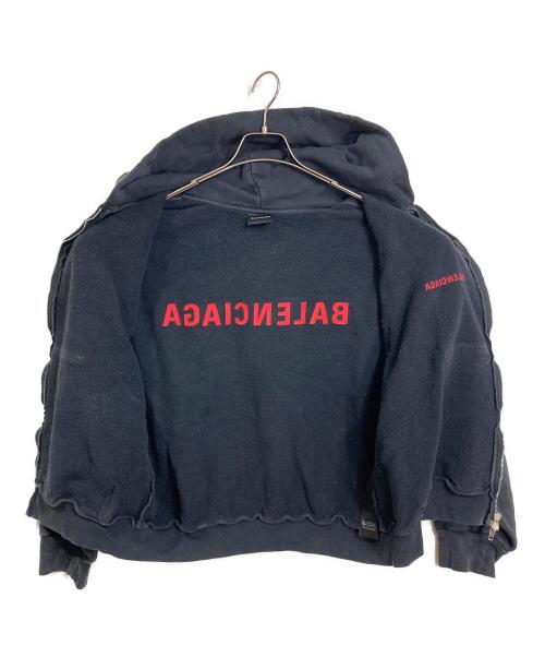 BALENCIAGA（バレンシアガ）BALENCIAGA (バレンシアガ) クロップドジップアップパーカー　ジップパーカー　フーディ グレー サイズ:Sの古着・服飾アイテム
