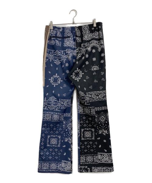 Needles（ニードルズ）Needles (ニードルズ) MIYAGIHIDETAKA (ミヤギヒデタカ) BOOTCUT TRACK PANT トラックパンツ ブラック×ネイビー サイズ:Mの古着・服飾アイテム
